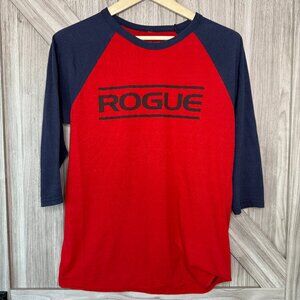Rogue Fitness Men's 3/4 Sleeve Baseball Crewneck T-Shirt | Red & Navy